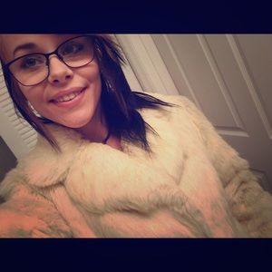 Rabbit fur coat size small